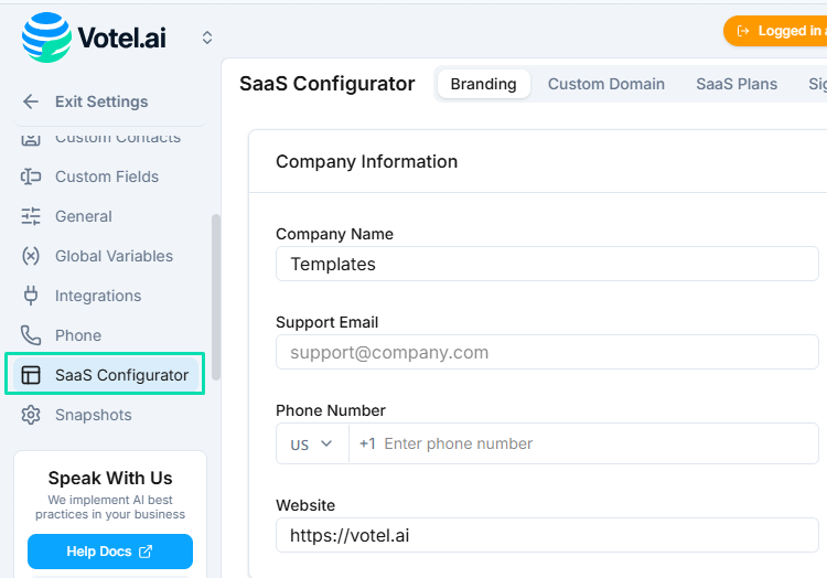 SaaS Configurator